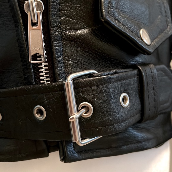 Leather Men Brand Vintage Real Leather Motorcycle Moto Biker Jacket size 36 - Picture 9 of 15